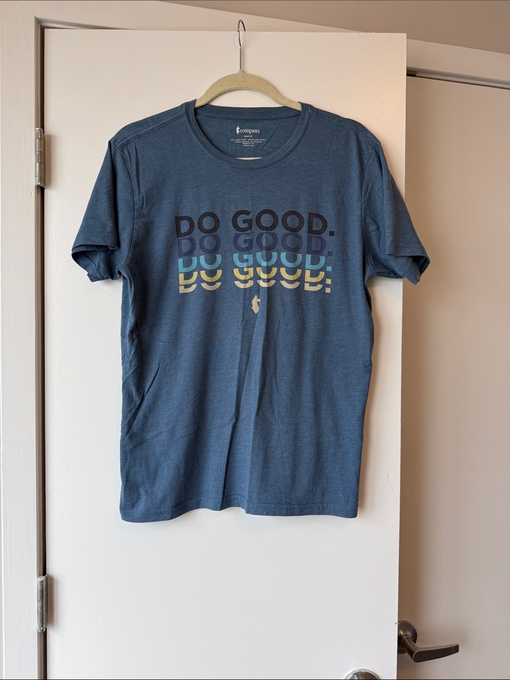 Cotopaxi Mens Blue "Do Good" Graphic Tee